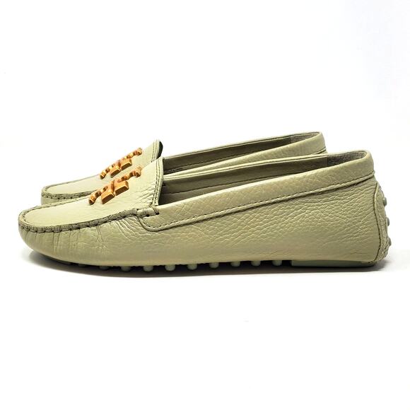 Tory Burch Everly Driver Tumbled Leather Slip On Loafer Sage Green 85159 Sz 6.5 - Picture 4 of 9